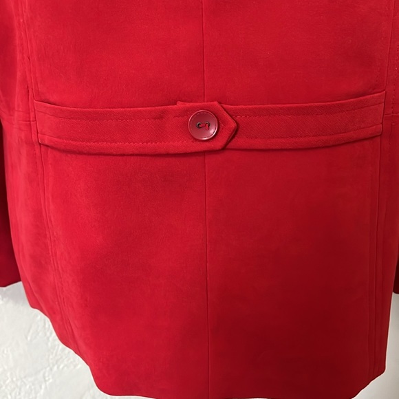 JM Collection Red Button Down Jacket Size 16. - Picture 8 of 13